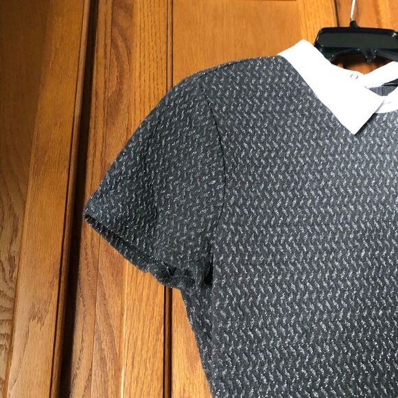 BCBGMAXAZRIA Collared Metallic Tweed Fit & Flare Mini Ginnie Dress - S - Picture 4 of 14